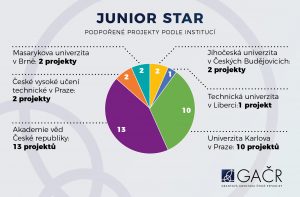 chart - funded projects by institutions - JUNIOR STAR