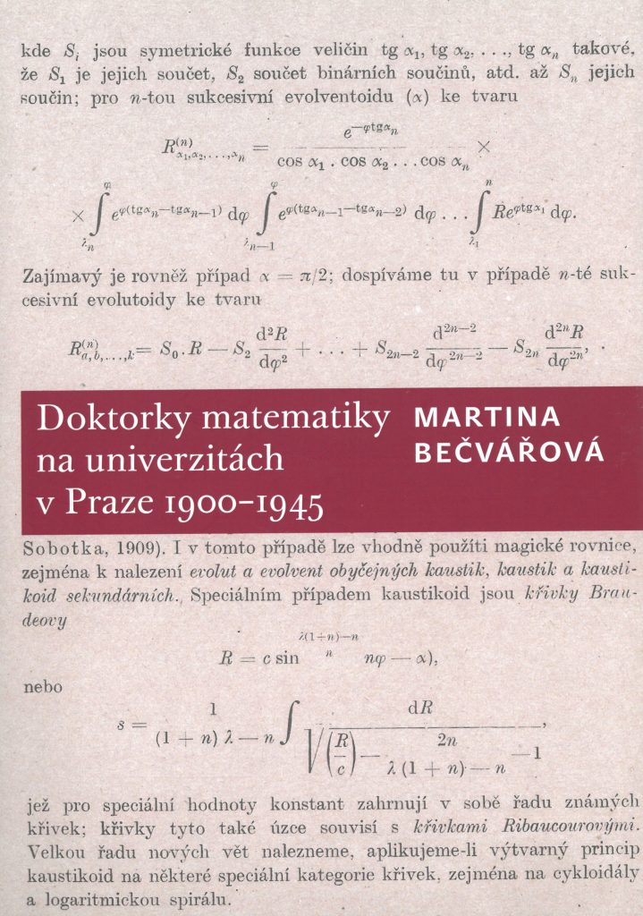 kniha Doktorky matematiky na univerzitách v Praze 1900–1945